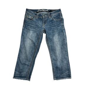 Petrol Y2K Denim Low Rise Cropped Jeans